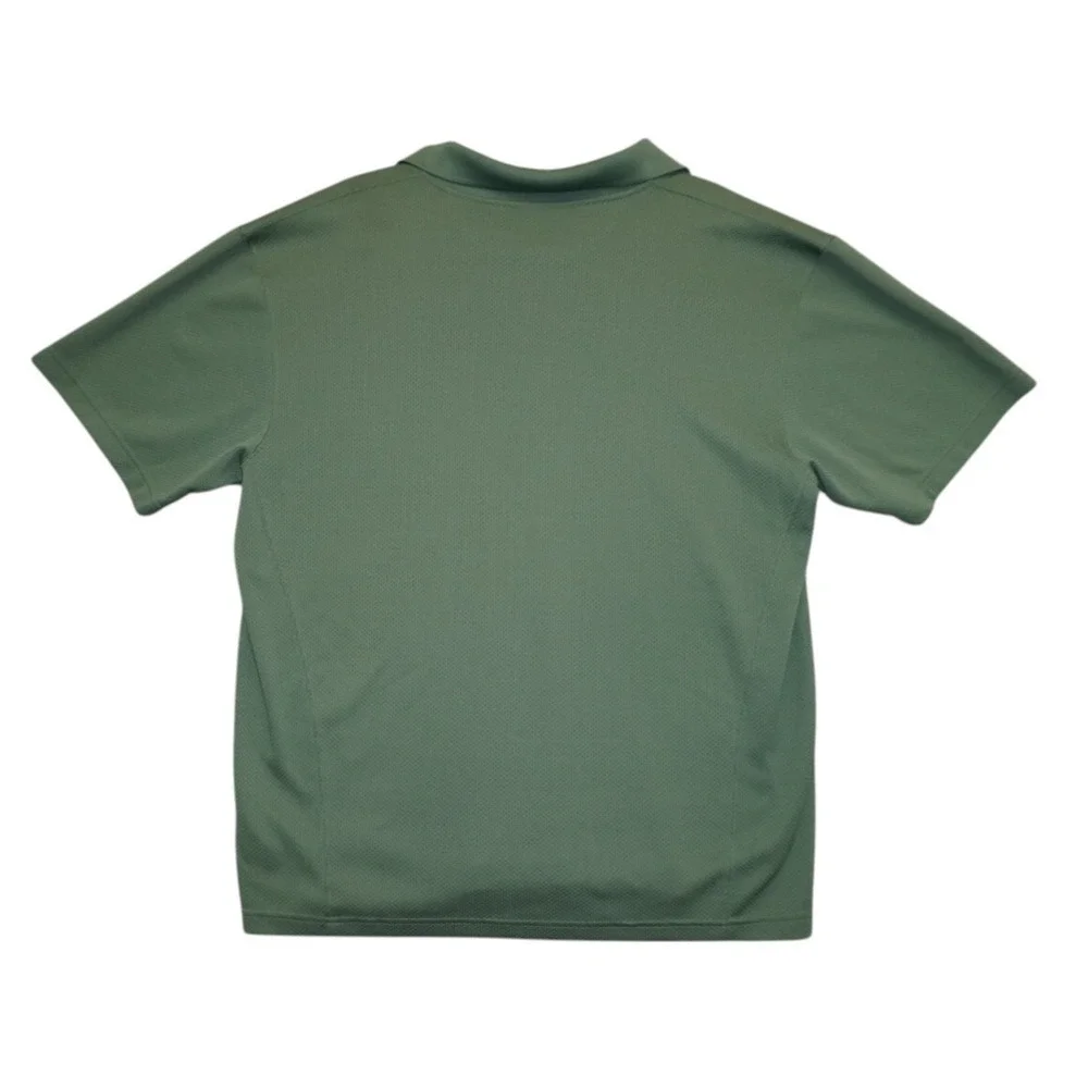 The North Face Solid Green Casual Short Sleeve Polo Shirt - Men's Size Large